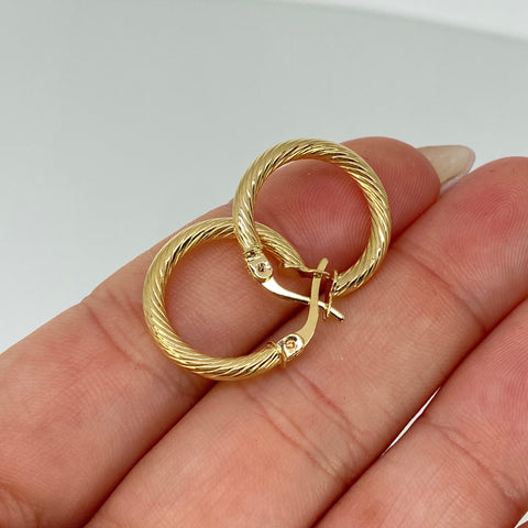 Candongas Entorchadas Oro amarillo 18k 1,7 Gr / 1,9 Cm *