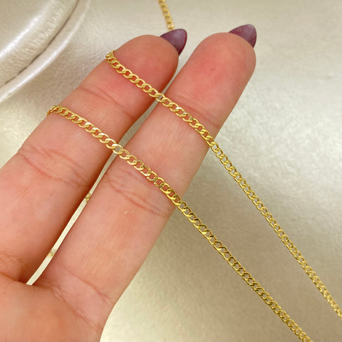 Cadena ● Cubana Oro amarillo 18k 1,6 Gr / 2 mm / 45 Cm *