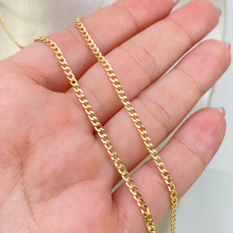 Cadena Cubana Oro amarillo 18k 3,9 Gr / 2,2 mm / 60 Cm †