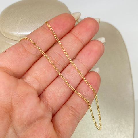 Cadena ● Tres Por Uno 3x1 Oro amarillo 18k 1,1 Gr / 1,4 mm / 45 Cm *