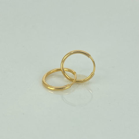 Candongas Imperdibles Oro amarillo 18k 0,42 Gr / 1,2 Cm  *