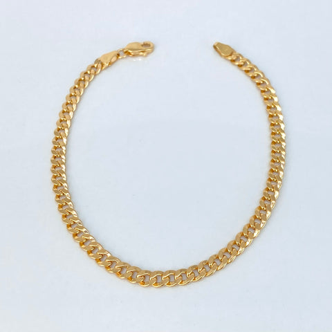 Pulso ● Cubano Oro amarillo 18k +1 / 3,78 Gr / 3,5 mm / 19,5 Cm