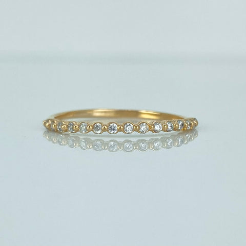 Anillo Churumbela Circones Blancos Oro amarillo 18k / Talla 7 1/4 / 1,1 Gr