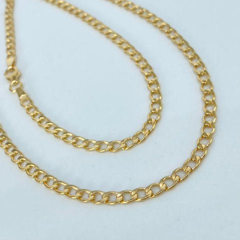 Cadena ● Cubano Oro amarillo 18k 4,88 Gr / 3,5 mm / 50 Cm †