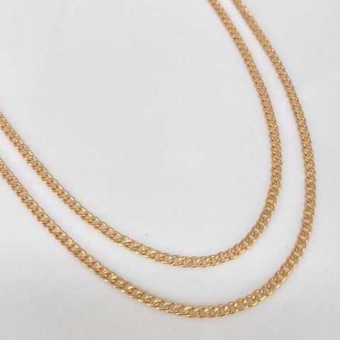 Cadena ● Cubana Oro amarillo 18k 1,82 Gr / 2 mm / 50 Cm †