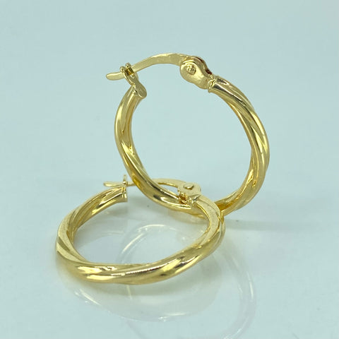 Candongas Entorchadas Oro amarillo 18k 1,6 Gr / 2,1 Cm  *