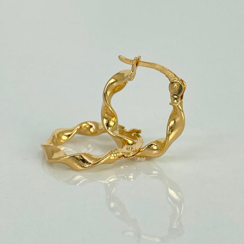 Candongas Melcochas Oro amarillo 18k 1,43 Gr / 1,8 Cm †