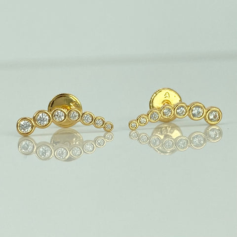Topos Estela Circones Blancos Oro amarillo 18k 1 Gr / 5 mm  *