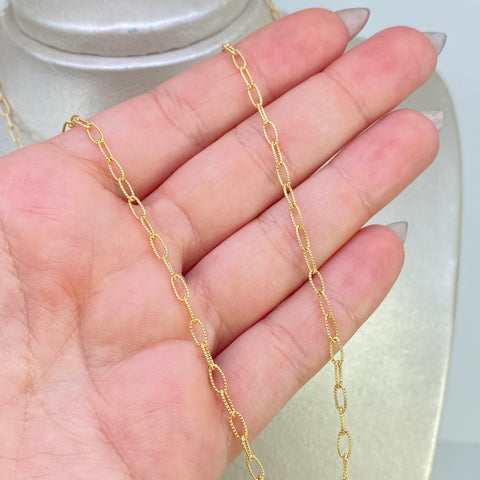 Cadena ● Cajon Entorchado Oro amarillo 18k +3 / 4,77 Gr / 2,5 mm / 50 Cm *