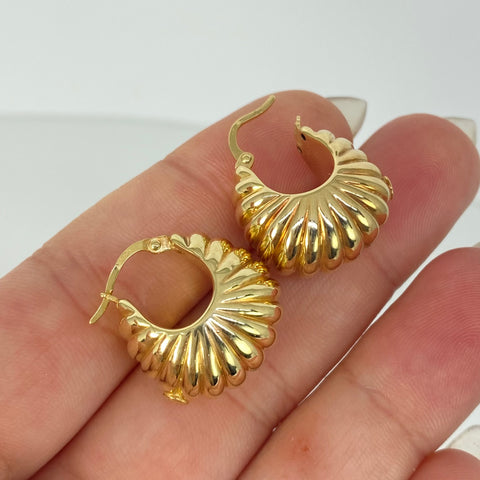 Candongas ● Rayadas Oro amarillo 18k +3 / 4,1 Gr / 2 Cm *