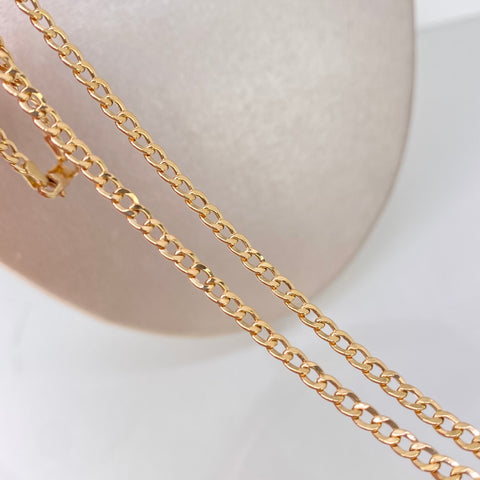 Cadena ● Cubana Oro amarillo 18k 4,3 Gr / 3 mm / 50 Cm †