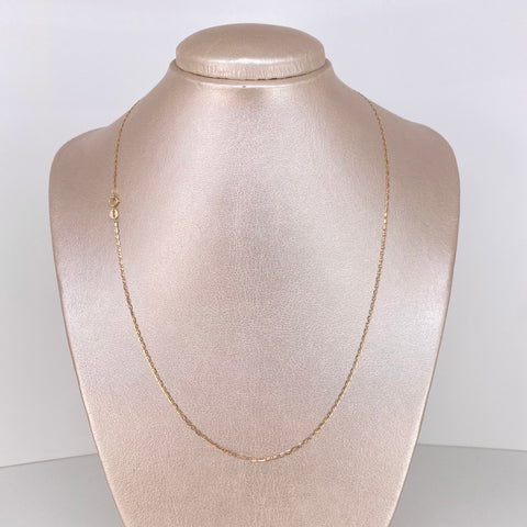 Cadena ● Plana Diamantada Tres oros 18k 2 Gr / 1,2 mm / 50 Cm