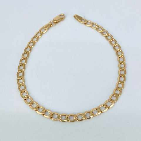 Pulso ● Cubano Oro amarillo 18k +1 / 3,1 Gr / 4,2 mm / 19,3 Cm