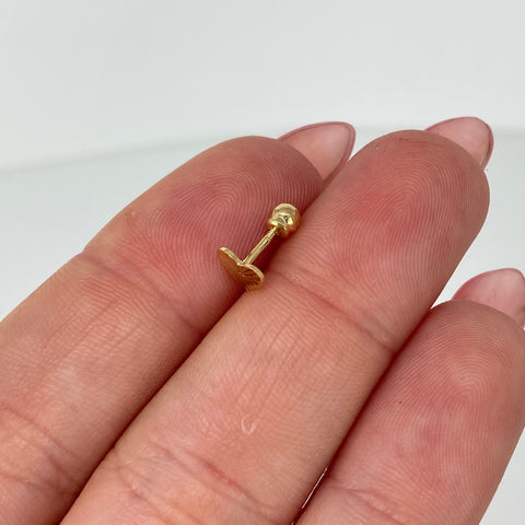 Piercing Corazon Diamantado / Oro Amarillo 18k (Joya) / 0,35gr / 1cm / (Oreja) †