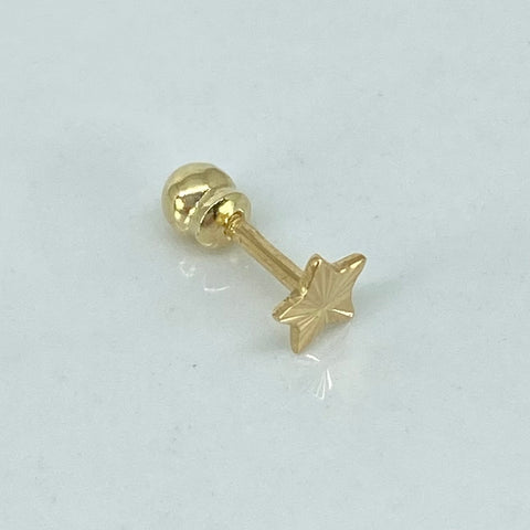 Piercing Estrella Diamantada / Oro Amarillo 18k (Joya) / 0,26gr / 0.9cm / (Oreja)