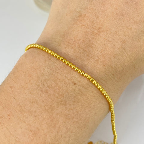 Pulso ● Bolas Lisas ESP 2mm Oro amarillo 18k +3 / 1,45 Gr / 17 Cm