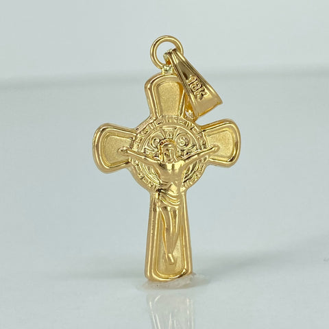 Dije Cruz San Benito Oro amarillo 18k 1,6 Gr / 3,5 Cm