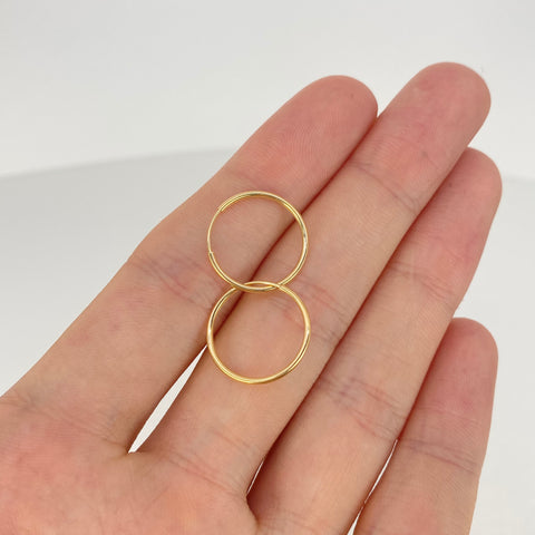 Candongas Imperdibles Oro amarillo 18k 0,78 Gr / 1,8 Cm  *