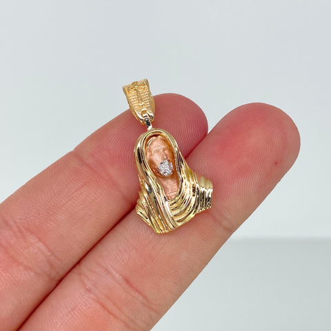 Dije Rostro Jesus Tres oros 3,66 Gr / 2,8 Cm †