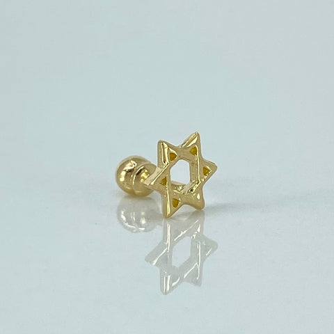 Piercing Estrella De David / Oro Amarillo 18k (Joya) / 6mm / 0,4gr / 0.9cm / (Oreja)