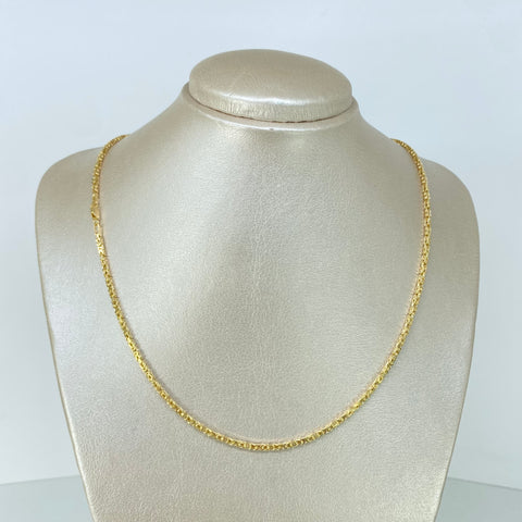 Cadena ● Punto Cuadrado Oro amarillo 18k +3 / 9,6 Gr / 2 mm / 50 Cm *