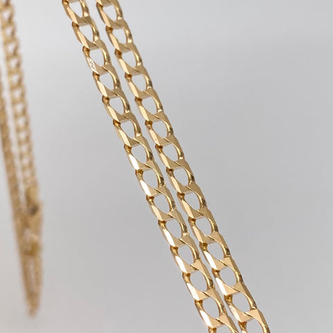 Cadena ● Panzer Oro amarillo 18k 12,13 Gr / 3 mm / 60 Cm †