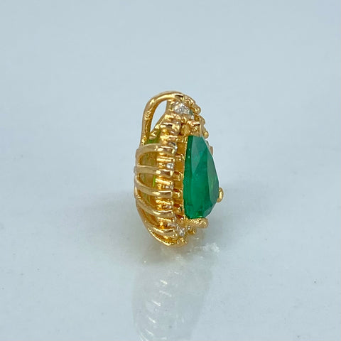 Dije Gota Esmeralda 200PTS Diamantes 33PTS Oro amarillo 1,9 Gr / 1,4 Cm