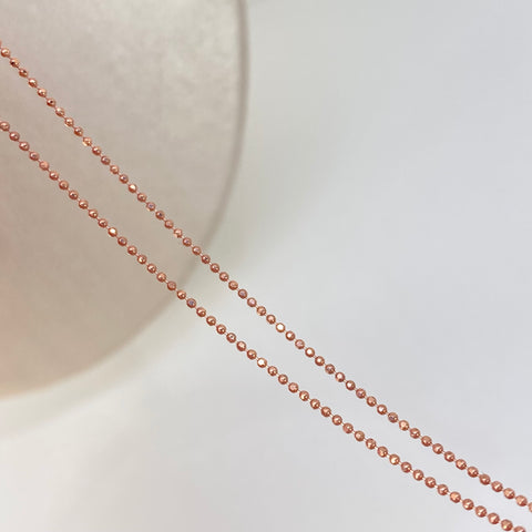 Cadena ● Mini Militar Diamantada Oro rosa 18k +3 / 1,82 Gr / 1 mm / 45 Cm