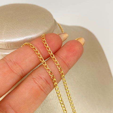 Cadena ● Cubana Oro amarillo 18k 2,35 Gr / 2,5 mm / 45 Cm *