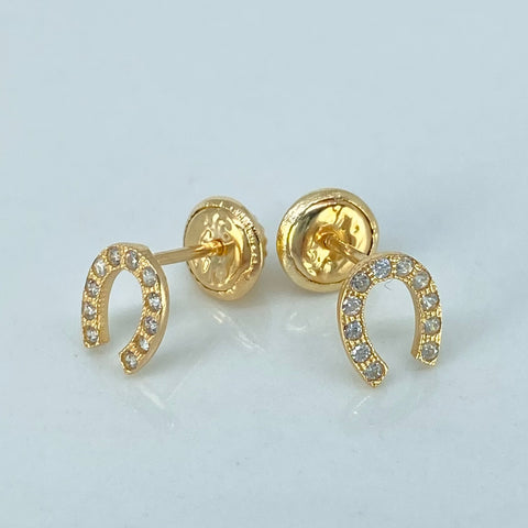 Topos Herradura Circones Blancos Oro amarillo 0,72 Gr / 5,5 mm *