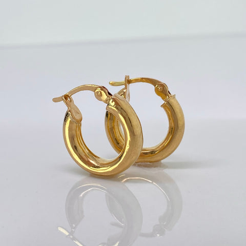 Candongas Lisas Redondas Oro amarillo 18k 2,82 Gr / 2 Cm