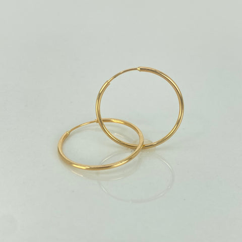 Candongas Imperdibles Oro amarillo 18k 0,93 Gr / 2,1 Cm  *