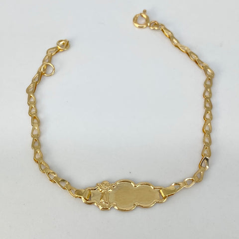 Pulso bebé Placa Nube Divino Niño Espiga Oro amarillo 18k 1,65 Gr / 3 mm / 15,8 Cm *