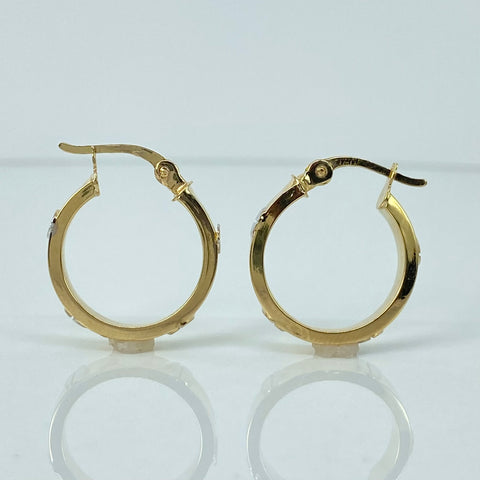 Candongas Tornillos CT Oro amarillo y Oro blanco 18k 3,4 Gr / 2 Cm