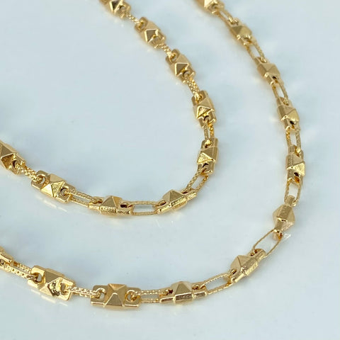 Cadena Rustico Eslabones Rombos Oro amarillo 11,85 Gr / 4,2 mm / 60 Cm †