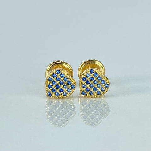 Topos Corazon Circones Azules Oro amarillo 0,92 Gr / 5,8 mm