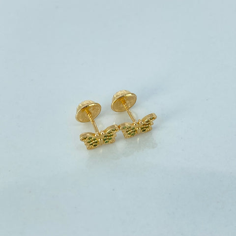 Topos Mariposa Circones Verdes Oro amarillo 0,9 Gr / 6 mm †