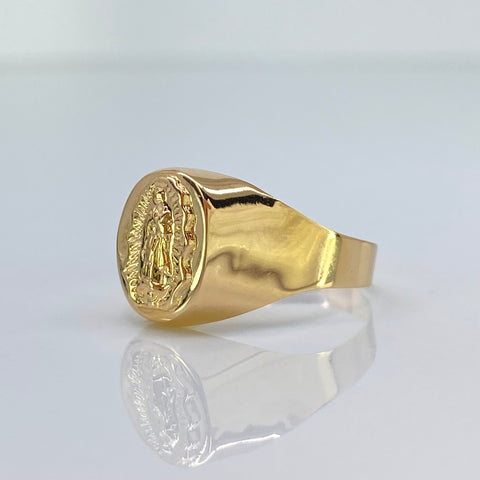 Anillo Contorno Virgen Guadalupe Oro amarillo 18k / Talla 7 1/4 / 1,93 Gr