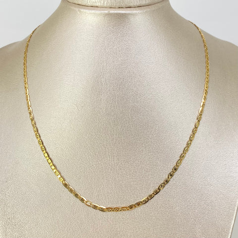 Cadena ● Escalera Plana Diamantada Oro amarillo 18k 6 Gr / 2,7 mm / 45 Cm *
