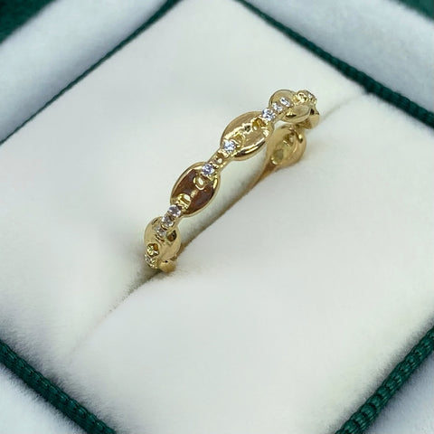Anillo GC Circones Blancos Oro amarillo 18k / Talla 6 1/2 / 1,93 Gr