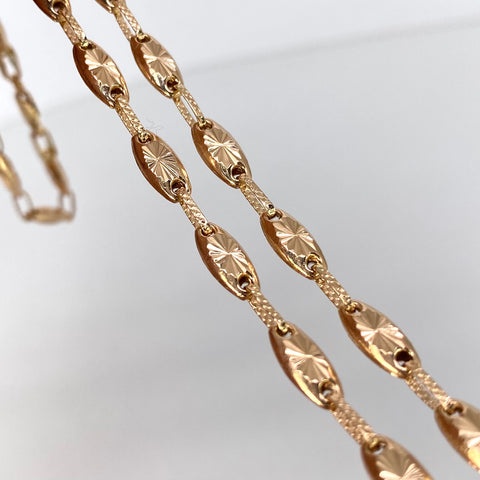 Cadena Rustica Eslabones Diamantados Oro amarillo 14,08 Gr / 4,5 mm / 60 Cm