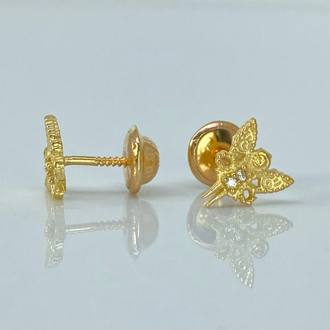 Topos Hada Circones Blancos Oro amarillo 18k 1,02 Gr / 6,7 mm  *