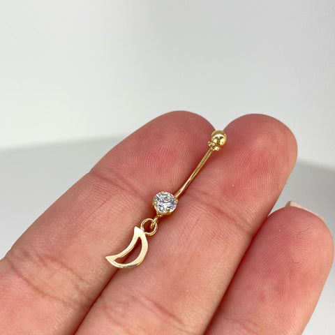 Piercing Media Luna/ Oro Amarillo 18k (Joya) / 0,63 gr / 17,5 mm / (Ombligo)