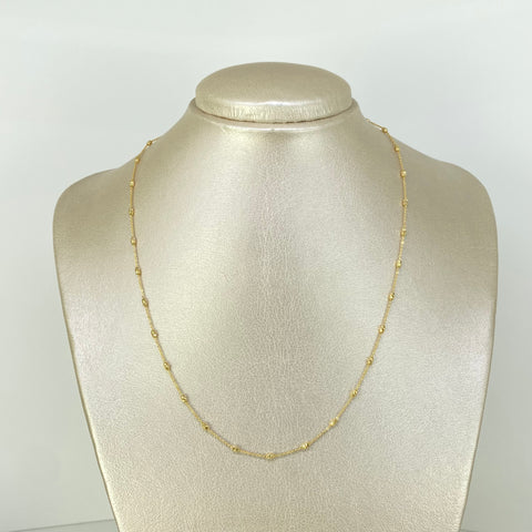 Cadena ● Aro Seguido Bolas Diamantadas Oro amarillo 18k +3 / 2,37 Gr / 2 mm / 45 Cm *