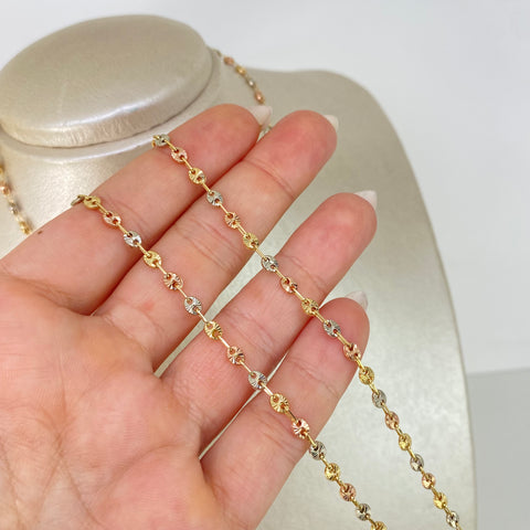 Cadena GC Diamantado Tres oros 18k 7,53 Gr / 3,3 mm / 60 Cm †