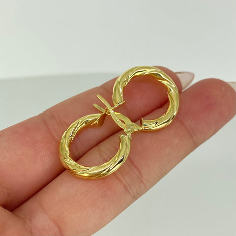 Candongas Entorchadas Oro amarillo 18k 2,18 Gr / 2,2 Cm