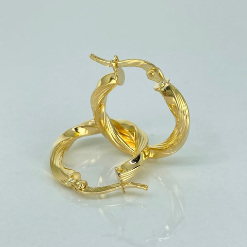 Candongas Melcochas Lineales Oro amarillo 18k 1,8 Gr / 2,2 Cm