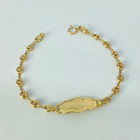 Pulso bebé Placa Nube GC Oro amarillo 1,78 Gr / 3,3 mm / 13,8 Cm