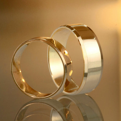 Anillo Argollas Lisas Con Bordes POR FABRICACION Oro amarillo 18k / Talla 7/10 / 12 Gr *