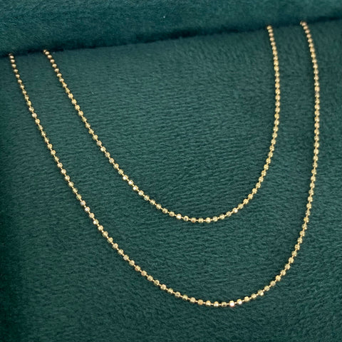 Cadena ● Mini Militar Oro amarillo 18k +3 / 1,85 Gr / 1 mm / 45 Cm *